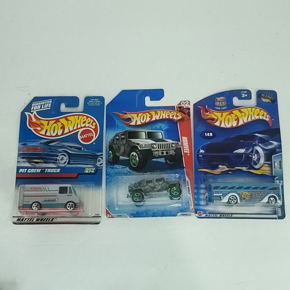 Lot of 3 Hot Wheels Work Crewsers Humvee Battle Pit Crew Truck NEW Die Cast